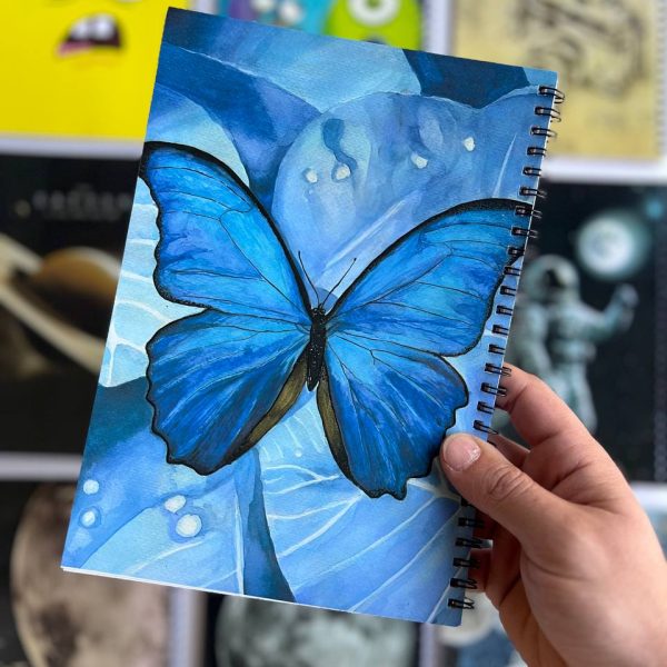 دفترسیمی خط دار پروانه آبی