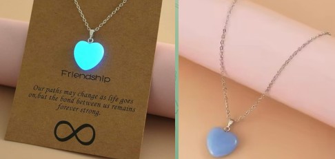 گردنبند قلب شبتات_آبی