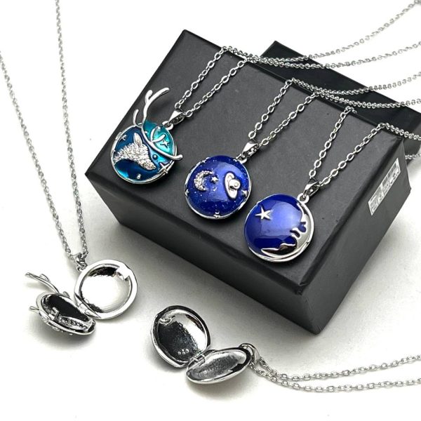 گردنبند لاکت با زنجیر استیل