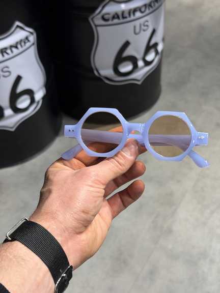 عینک شش ضلعی(فریم بنفش)