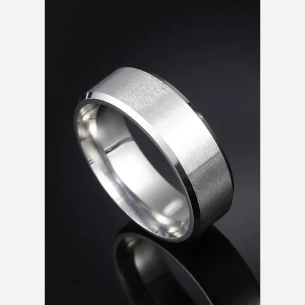 رینگ ساده نقره ای (پهن)
